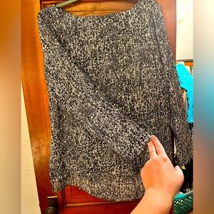 Silky black and white tunic top from Violet and Claire